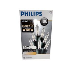 Philips‎ 100 Clear Mini Lights Heavy Duty Remains Lit 33 ft Green Wire